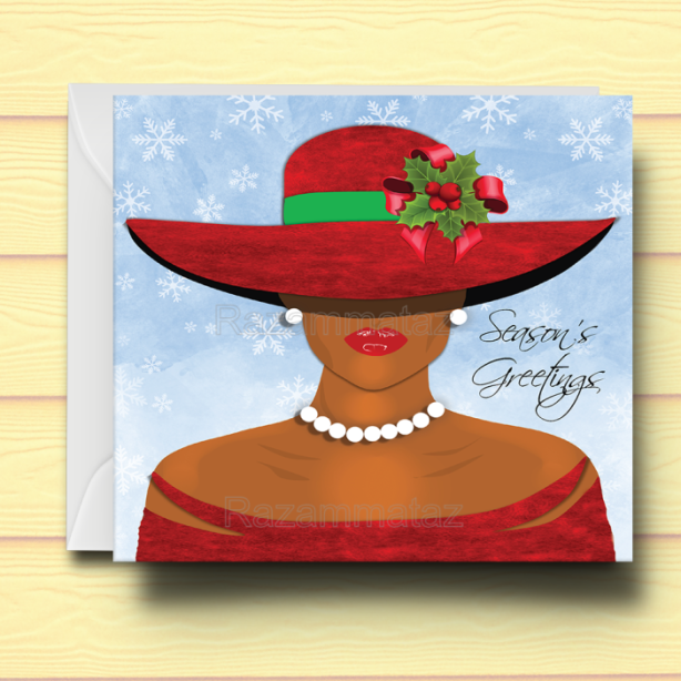 Black Woman D Christmas Card